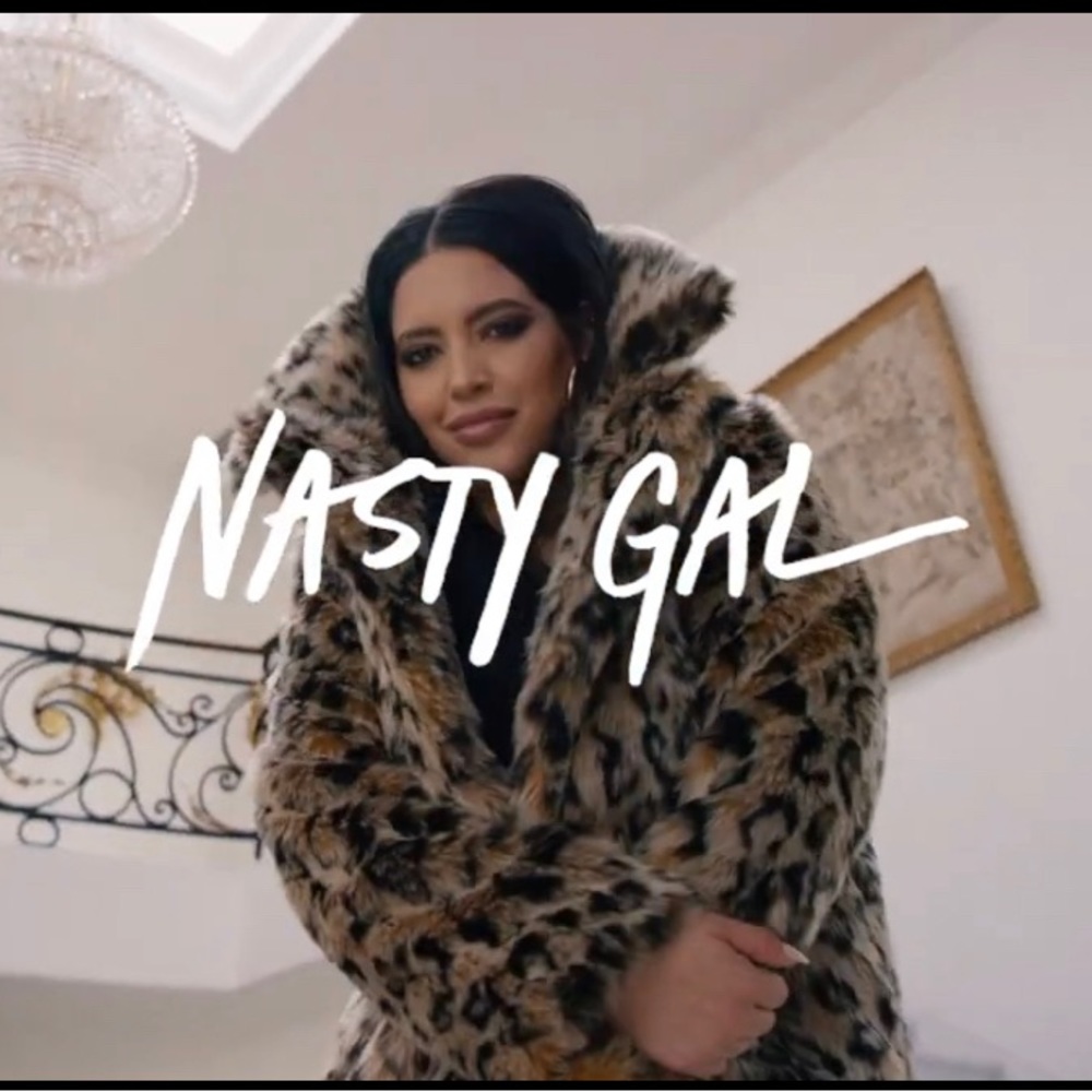 Nasty Gal faux fur leopard coat
